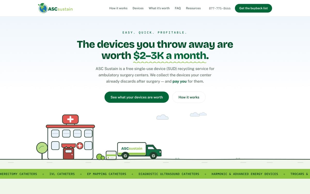 The ASC Sustain home page, as it ships